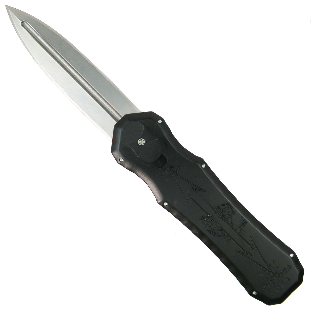 Piranha Excalibur Double Action OTF Knife, Stonewash Blade