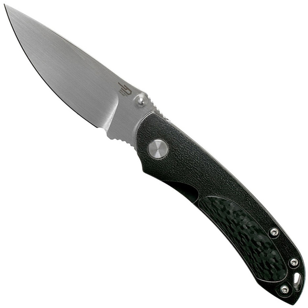 Bestech Knives Junzi Black Titanium Carbon Fiber Inlay Folding Knife