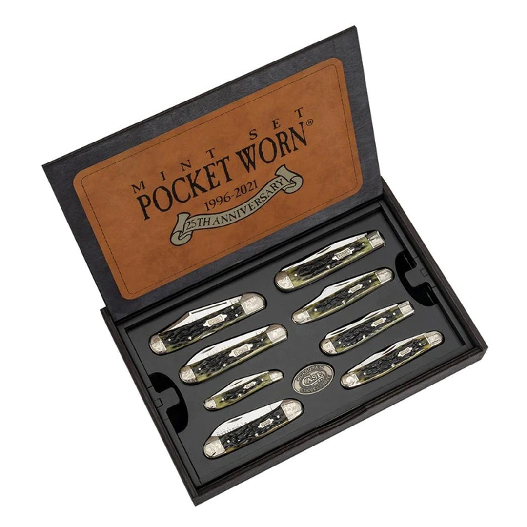 Case Pocket Worn® 25th Anniversary Olive Green Bone Peach Seed Jig Mint Set