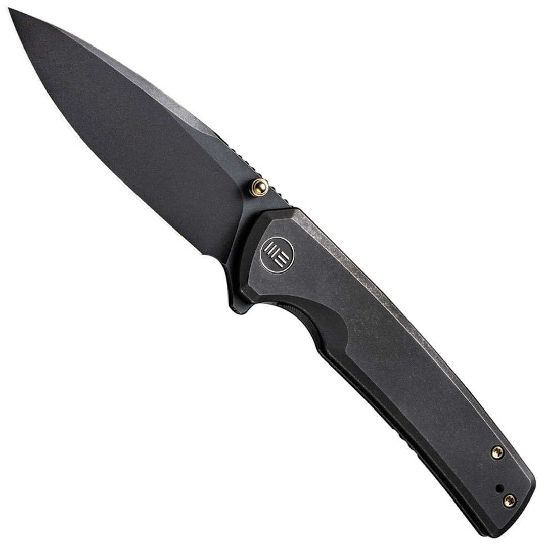 WE Knife Co. Titanium Subjugator Frame Lock Knife, Black Stonewash Blade