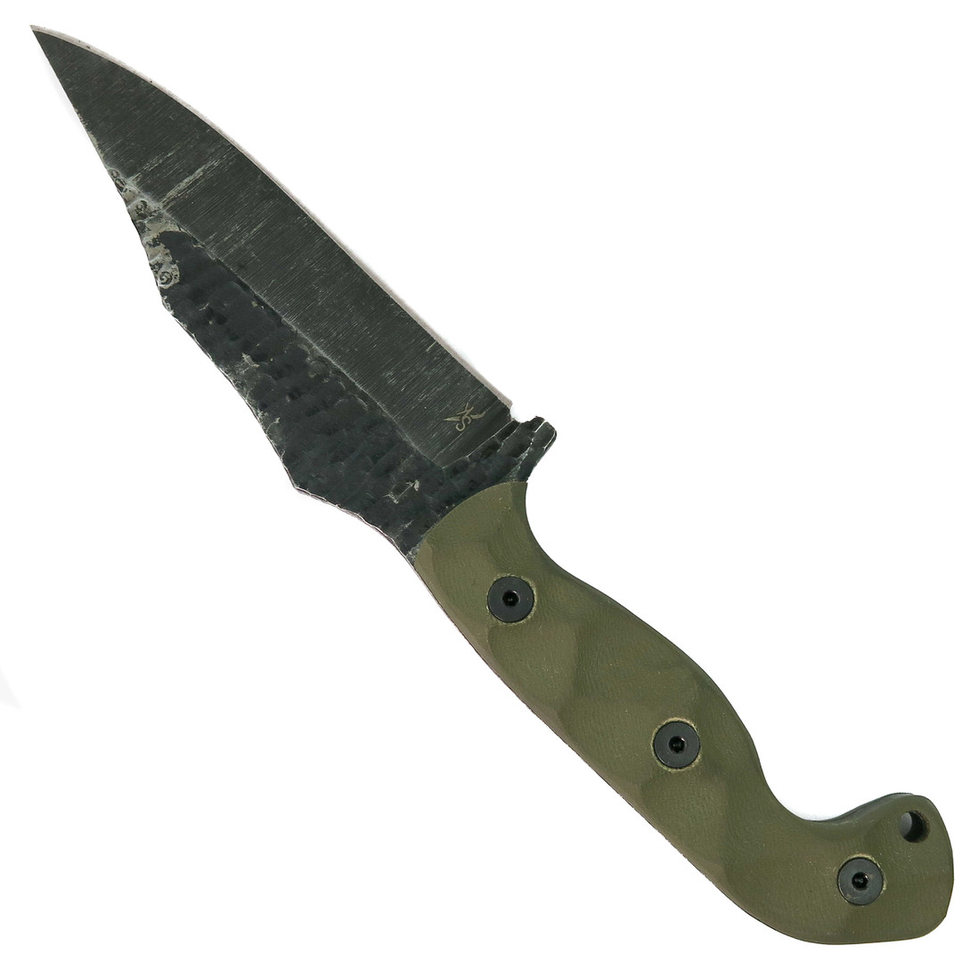 Stroup Knives TU1 OD Green G10 Fixed Blade Knife, Back View