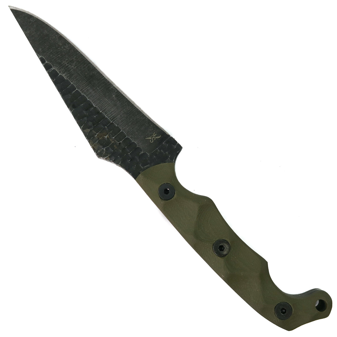 Stroup Knives TU2 OD Green G10 Fixed Blade Knife, Back View