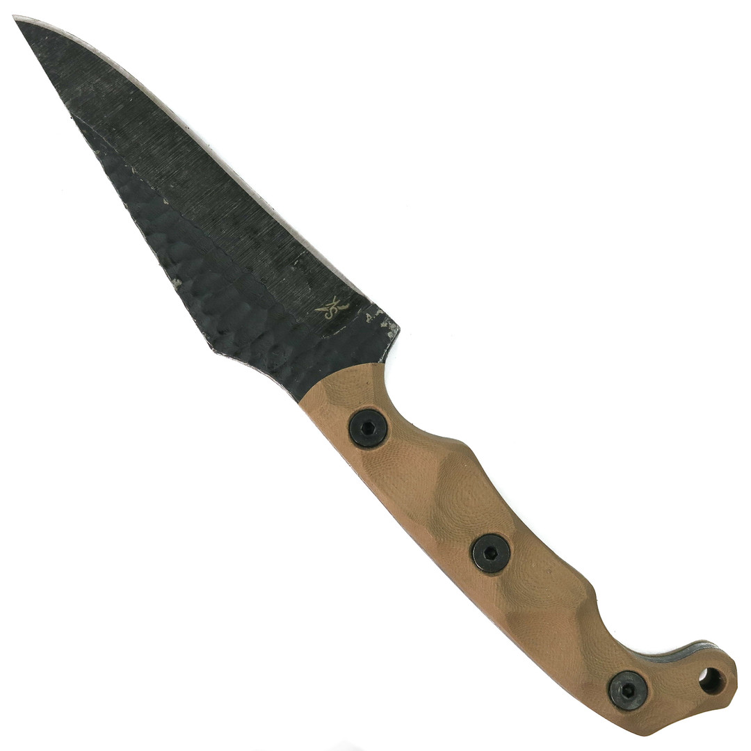 Stroup Knives TU2 Tan G10 Fixed Blade Knife, Back View