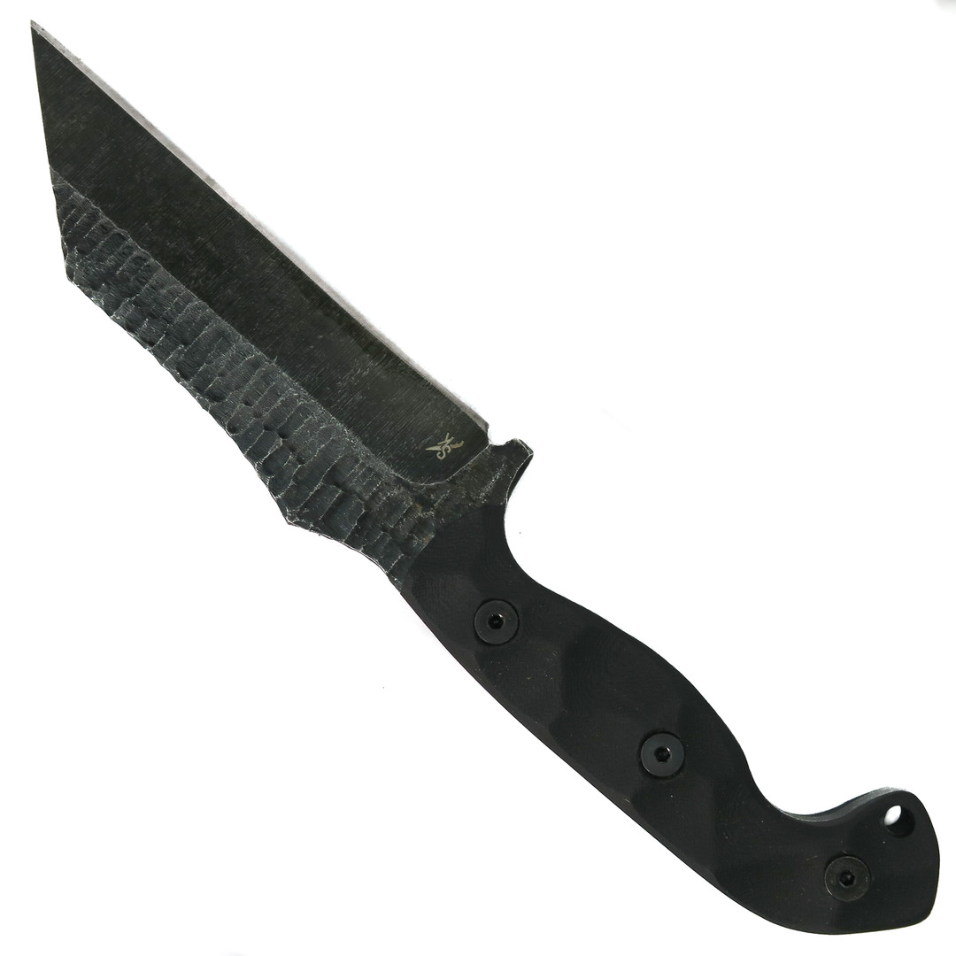 Stroup Knives TU3 Black G10 Fixed Blade Knife, Back View