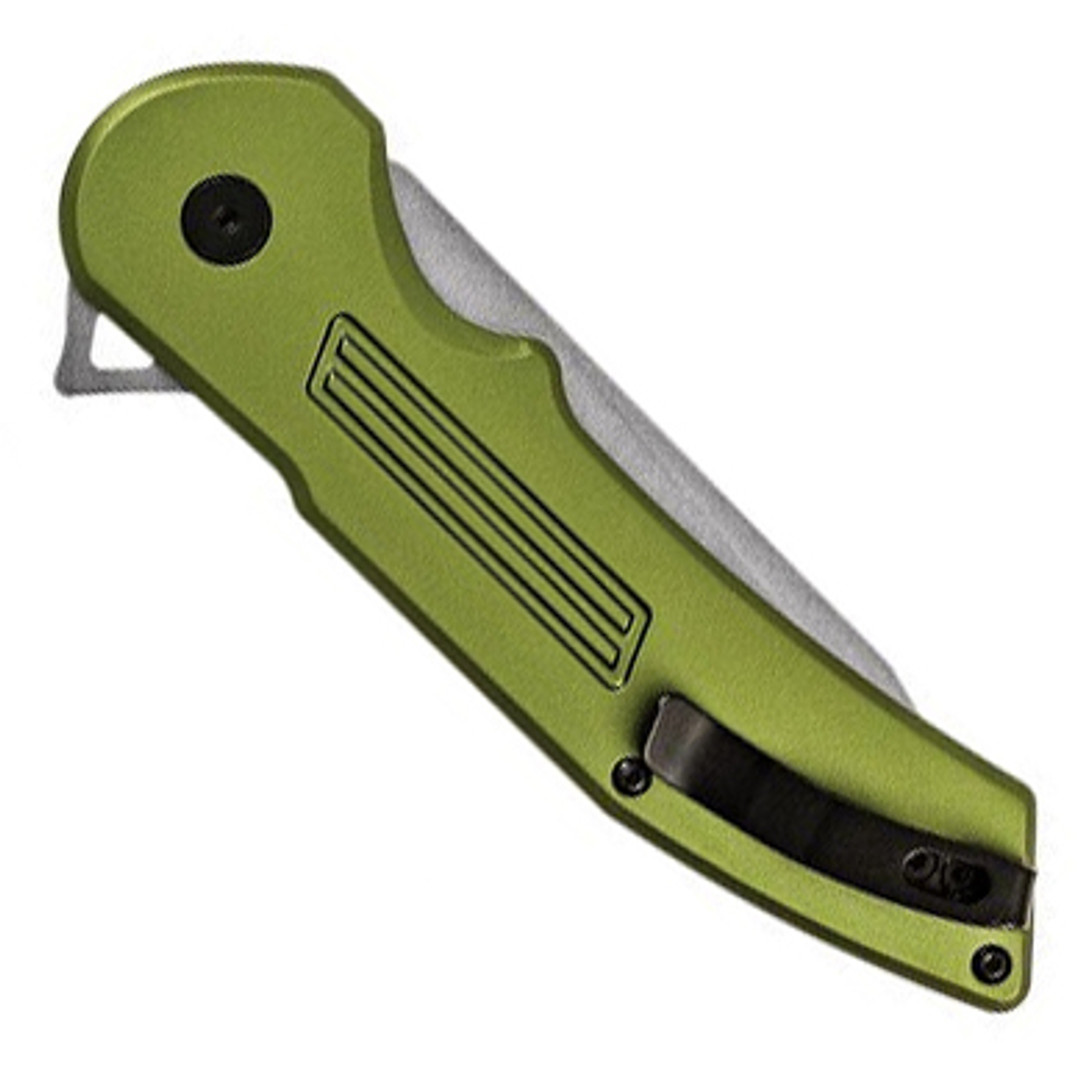 Buck OD Green Aluminum Hexam Assisted Flipper Knife, Clip View