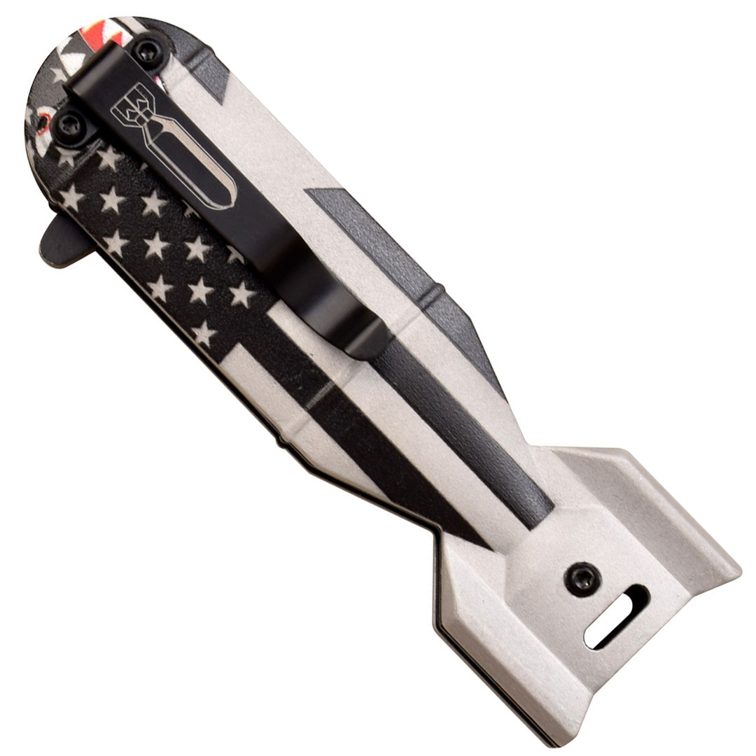 Tac-Force Flag Aluminum Spring Assisted Knife, Clip View