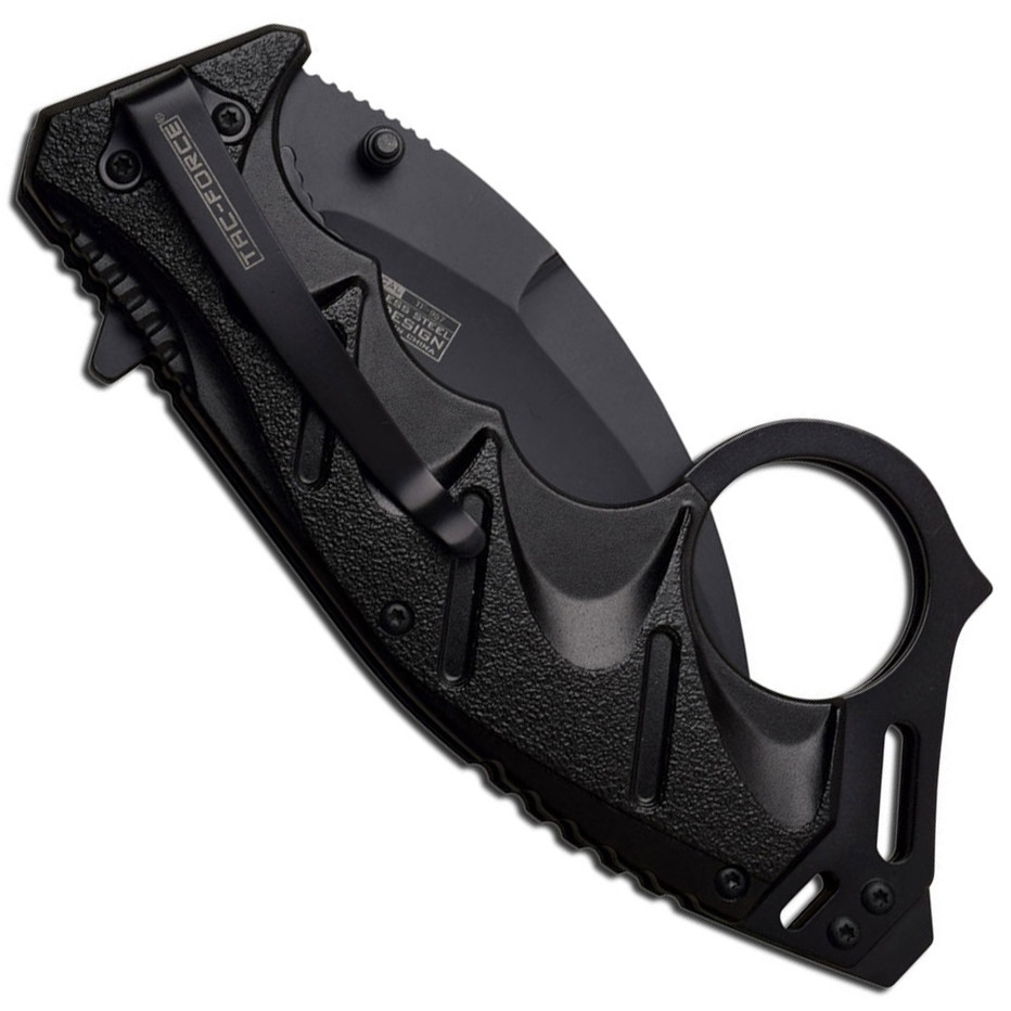 Tac-Force Black Karambit Spring Assisted Knife | BladeOps