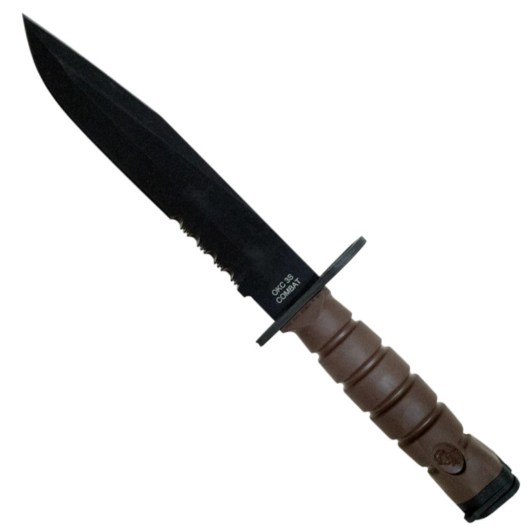 Ontario OKC3S Khaki Brown Bayonet Fixed Blade Knife | BladeOps