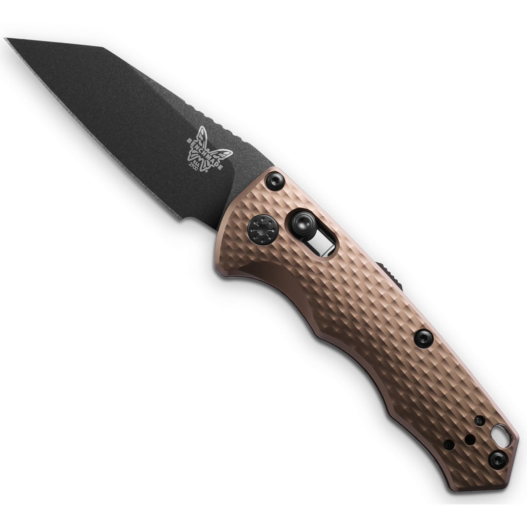 Benchmade Burnt Bronze Auto Immunity Knife, Black Wharncliffe Blade