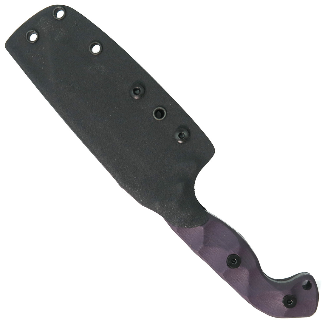 Stroup Knives TU3 Purple G10 Fixed Blade Knife, Sheath View