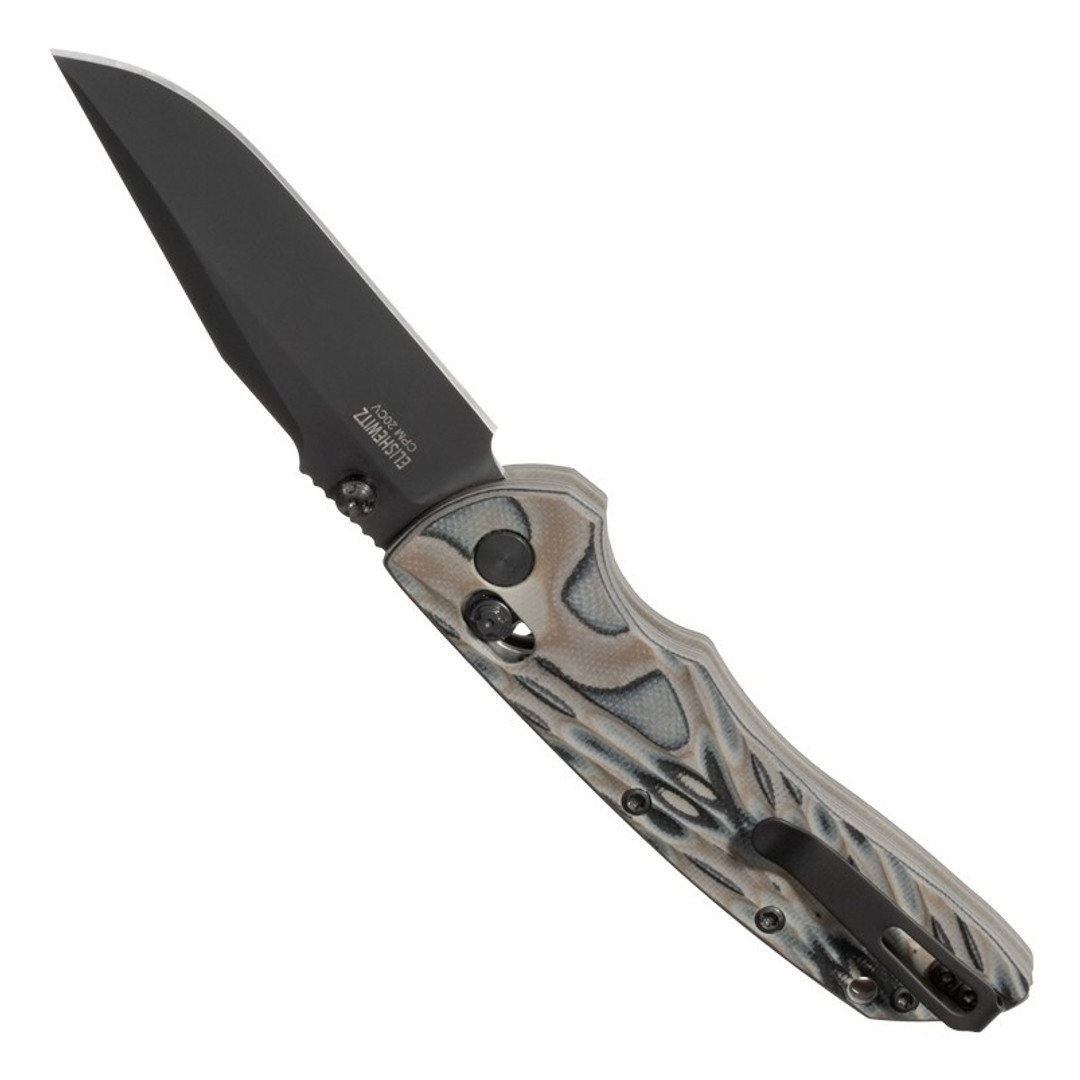 Hogue Knives Deka ABLE Lock G-Mascus FDE G10 Folding Knife, Black Cerakote Blade, Reverse View
