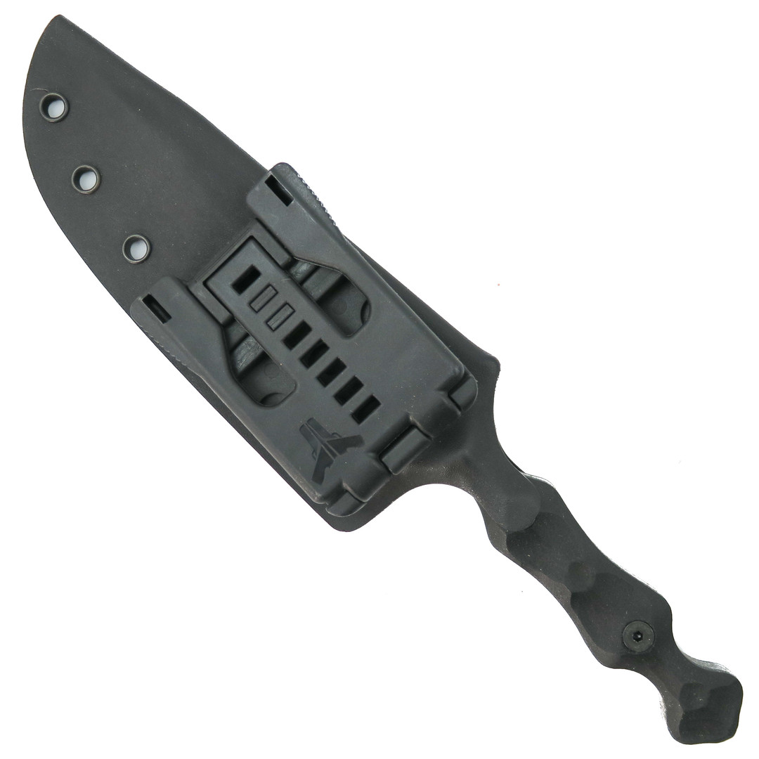 Stroup Knives Black G10 Dagger Fixed Blade Knife, Kydex Sheath, Sheath View