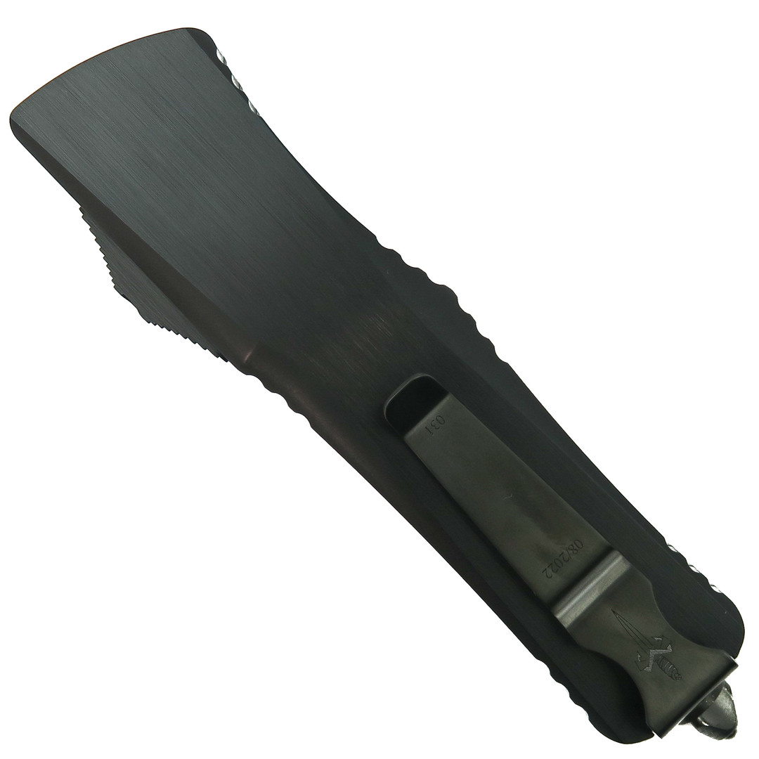 Marfione Custom Combat Troodon OTF Knife, Mirror CF Inlaid Dagger Blade, Clip View