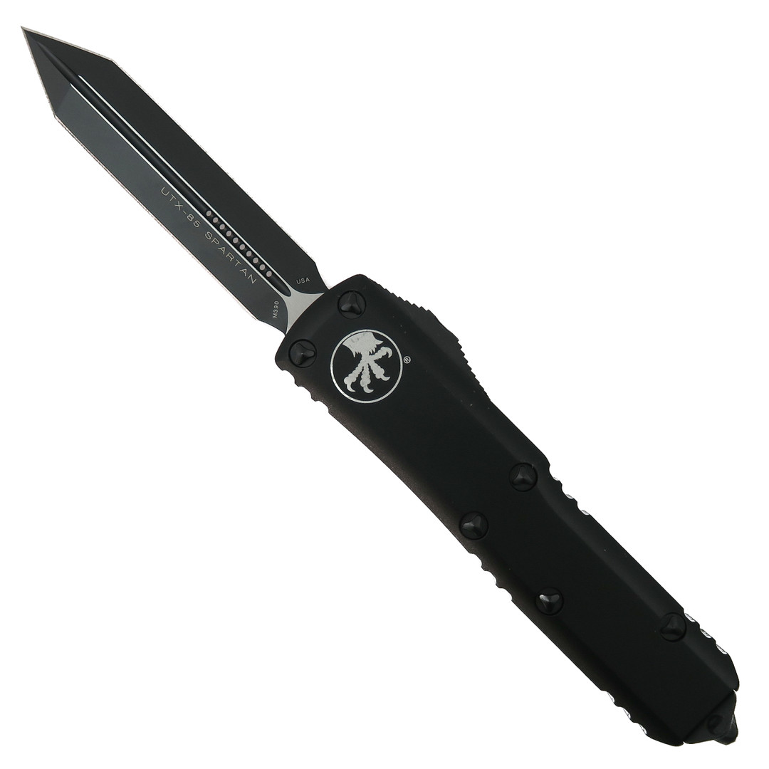 Microtech Tactical UTX-85 Spartan OTF Auto Knife, Black Blade
