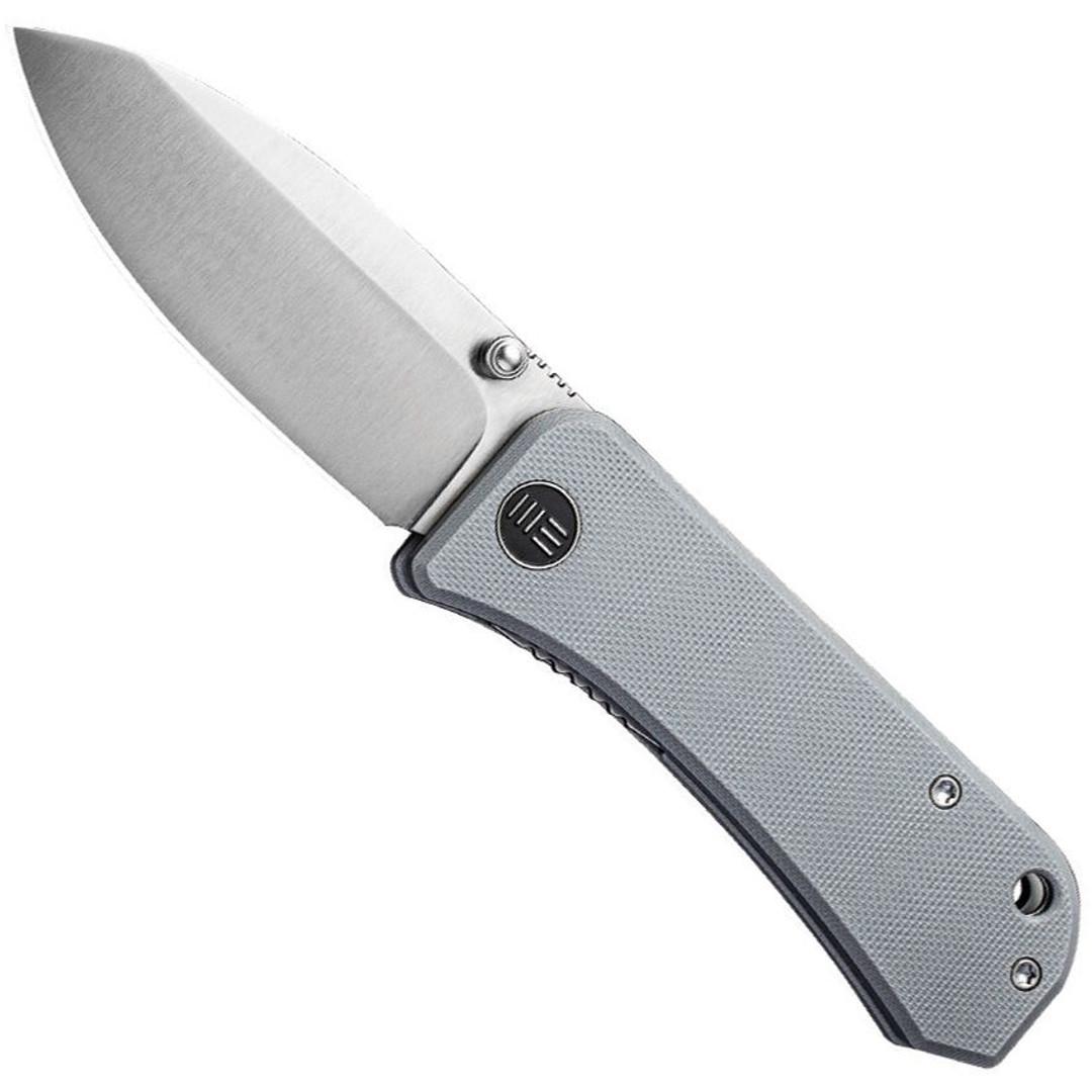 WE Knife Company Grey Banter Liner Lock Knife, Satin Spear Blade