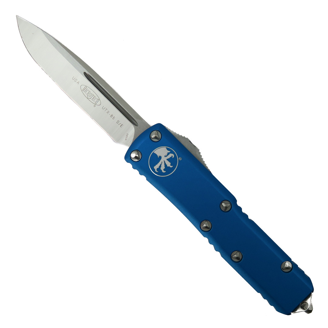 Microtech Blue UTX-85 OTF Auto Knife, Satin Blade