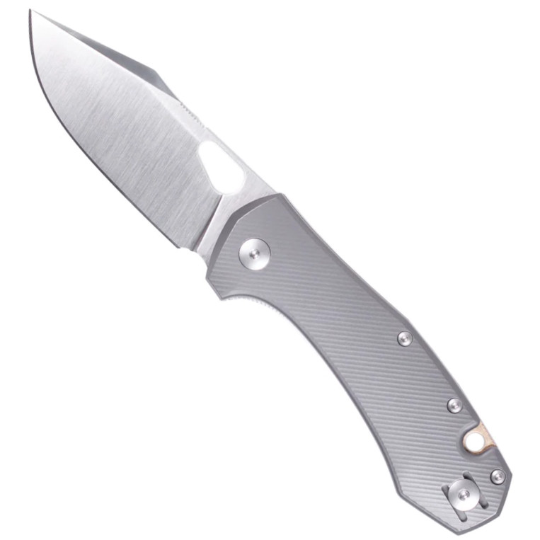 GiantMouse ACE Atelier Titanium Folding Knife, Elmax Clip Blade