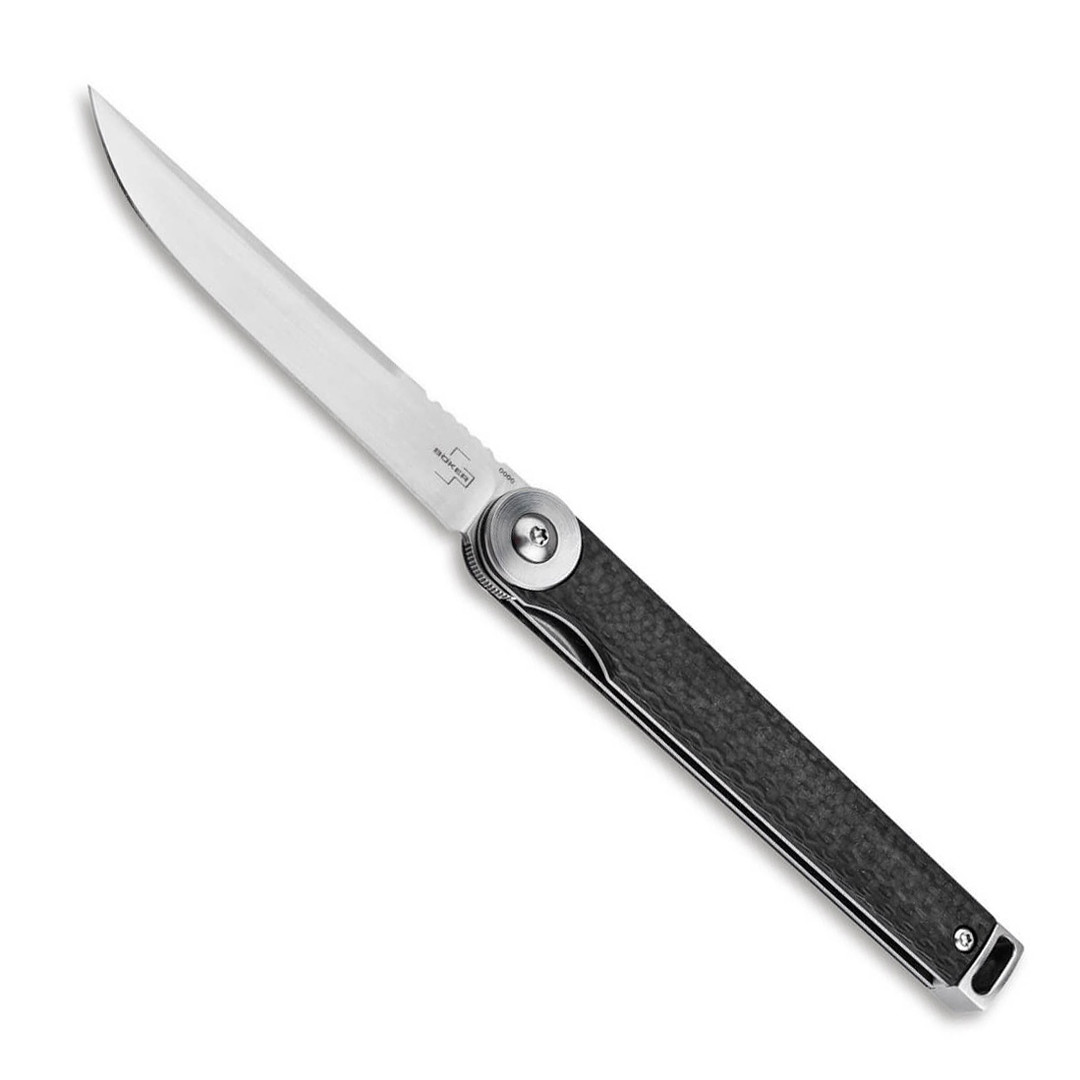 Boker Plus Kaizen Carbon Fiber Folding Knife, CPM-S35VN Satin Straight Back Blade