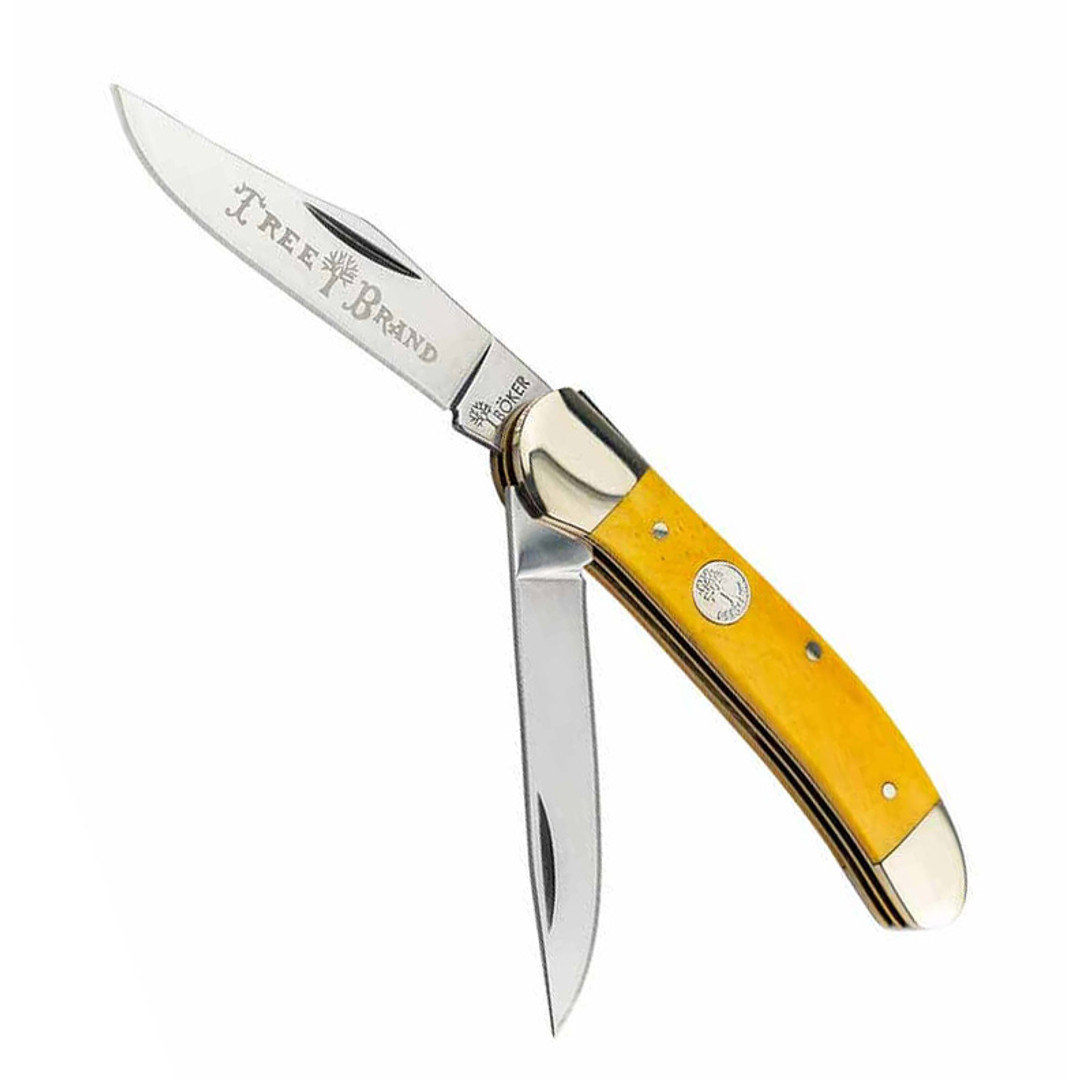 Boker Traditional Series 2.0 Copperhead Smooth Yellow Bone Handles Folding  Knife, D2 Blade
