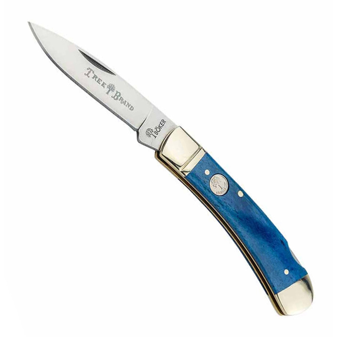 Boker Traditional Series 2.0 Manufaktur Smooth Dark Blue Bone Handles  Gentleman's Folding Knife, D2 Blade