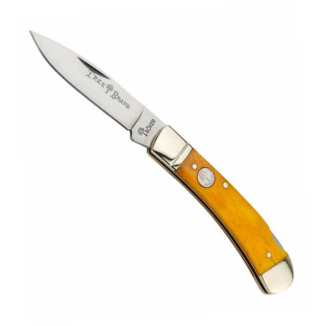 Boker Traditional Series 2.0 Manufaktur Smooth Yellow Bone Handles Gentleman's Folding Knife, D2 Blade