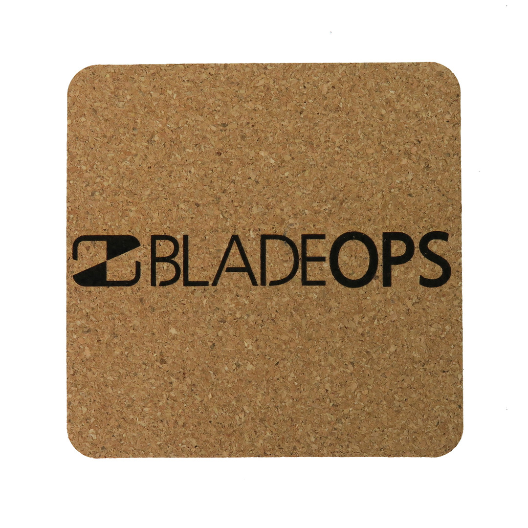 BladeOps Square Cork Drink Coaster