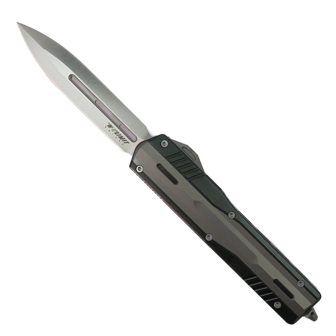 No Limit Knives Grey Nightstalker II OTF Knife, Dagger M390 Blade