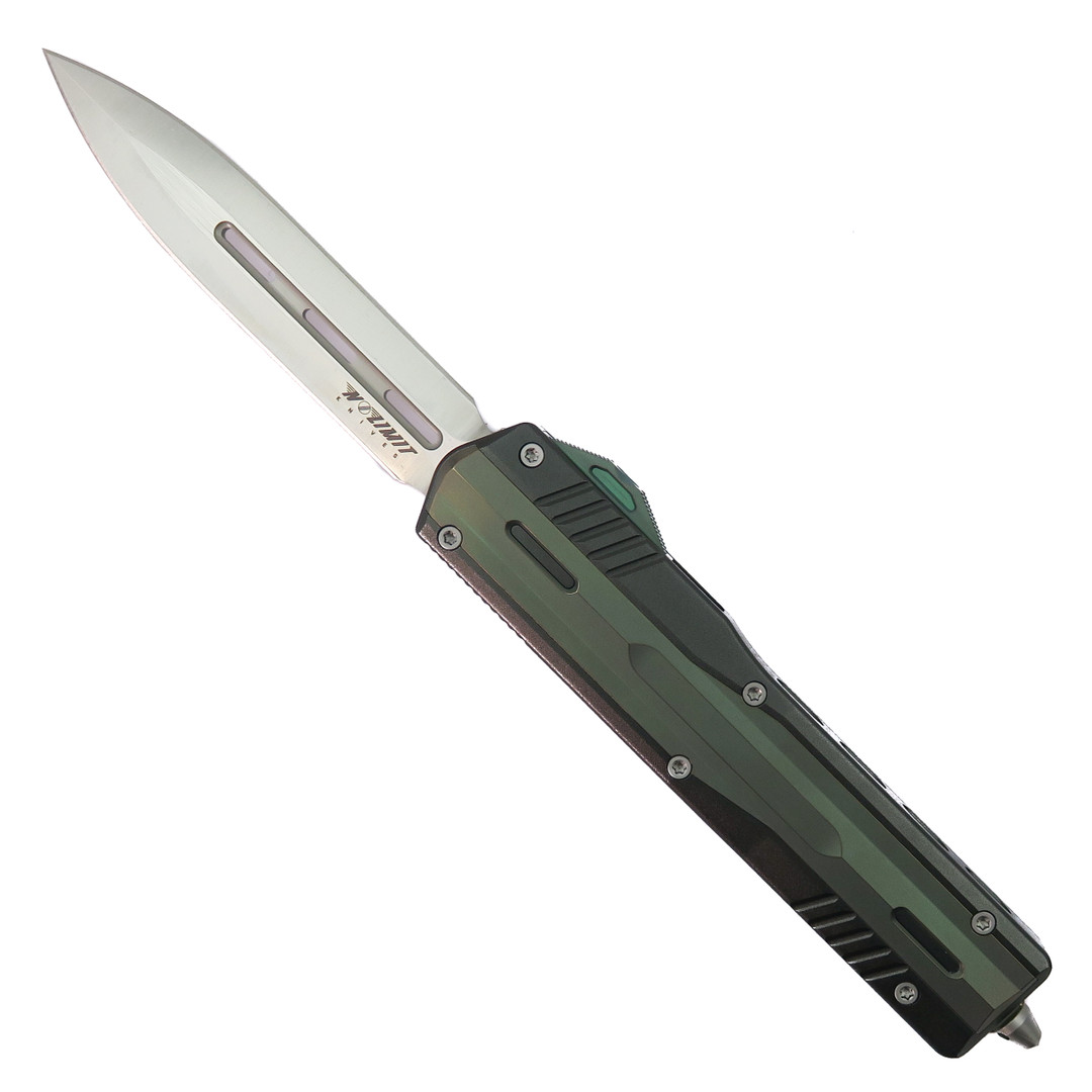 No Limit Knives Green Nightstalker II OTF Knife, Dagger M390 Blade