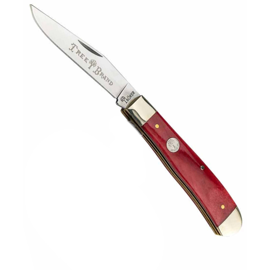 Boker Traditional Series 2.0 Red Bone Trapper Knife, D2 Satin Blades