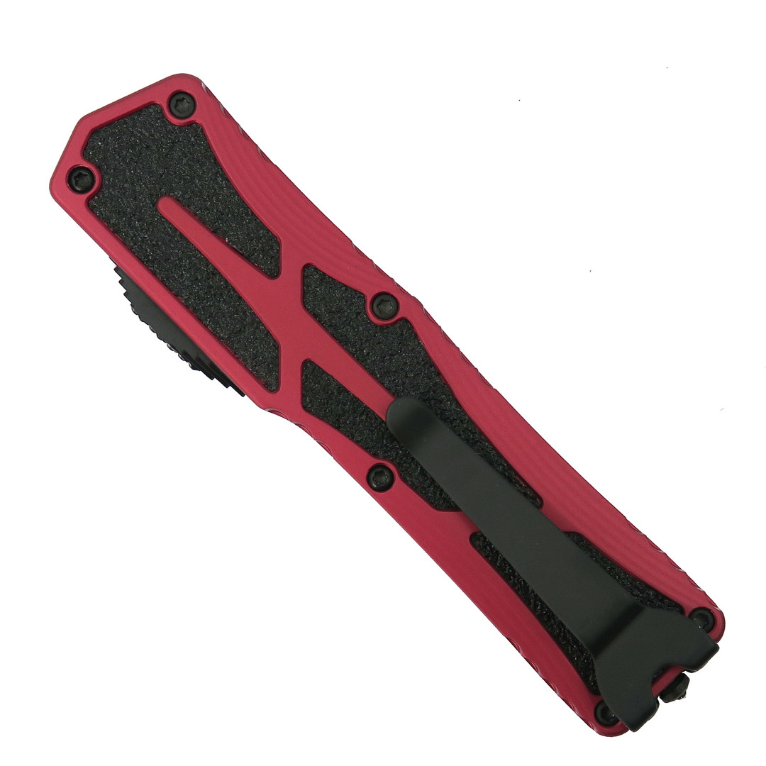 Heretic Knives Red Colossus OTF Knife, Black DLC Tanto Blade