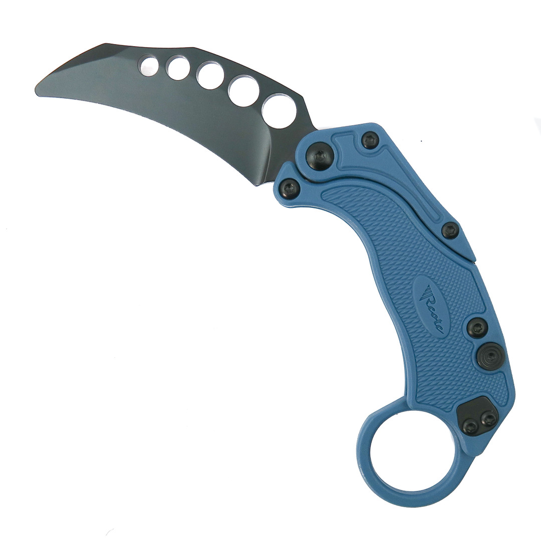 Reate EXO K Black Gravity Knife, Black PVD Hawkbill Blade, Trainer