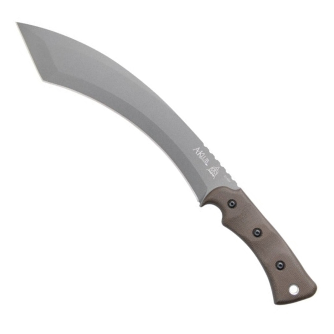 TOPS A-Klub Tungsten Fixed Blade Knife, Green Micarta Handle