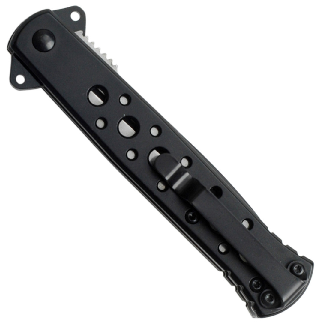 Tac Force TF-698BK Spring Assist Knife, Black Spear Point Blade, Clip View