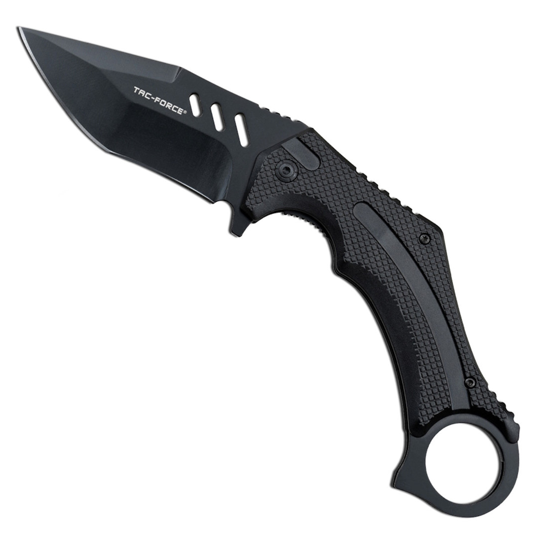 Tac Force TF-1044BK Spring Assist Knife, Black Drop Point Blade