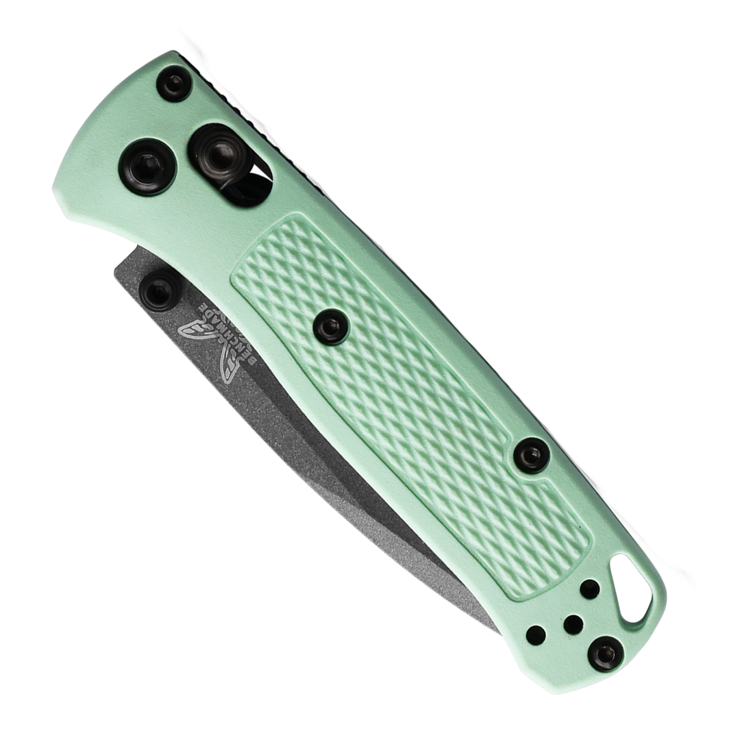 Benchmade 533GY-06 Mini Bugout AXIS Sea Foam Grivory Folder Knife, Tungsten Gray Cerakote Blade, Clip View