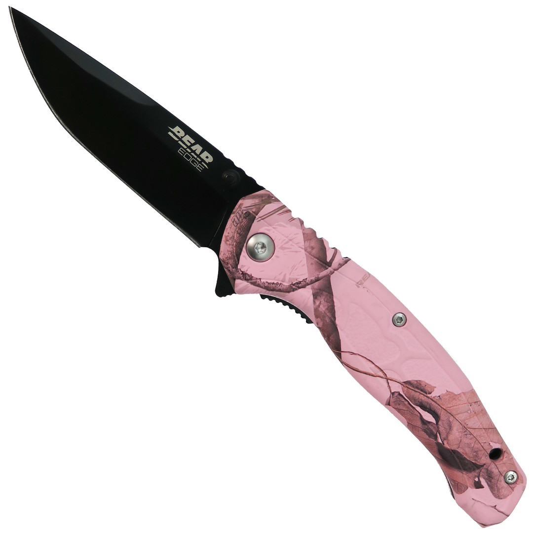 Bear Edge 61536 Brisk 2.0 Realtree Pink Camo Zytel Liner Lock Knife