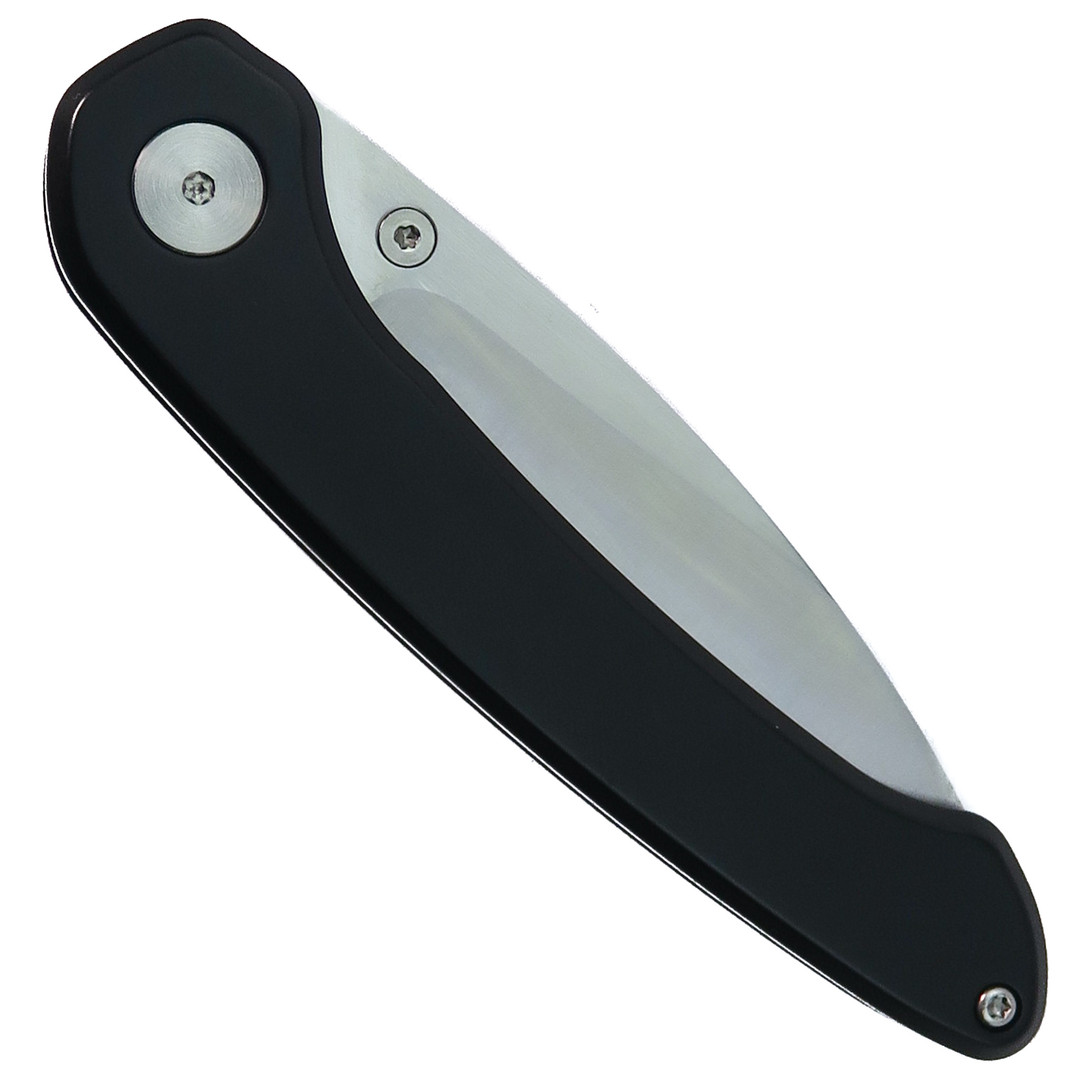 Ocaso Knives Seaton Large Black Stainless Steel Liner Lock Knife, Closed View