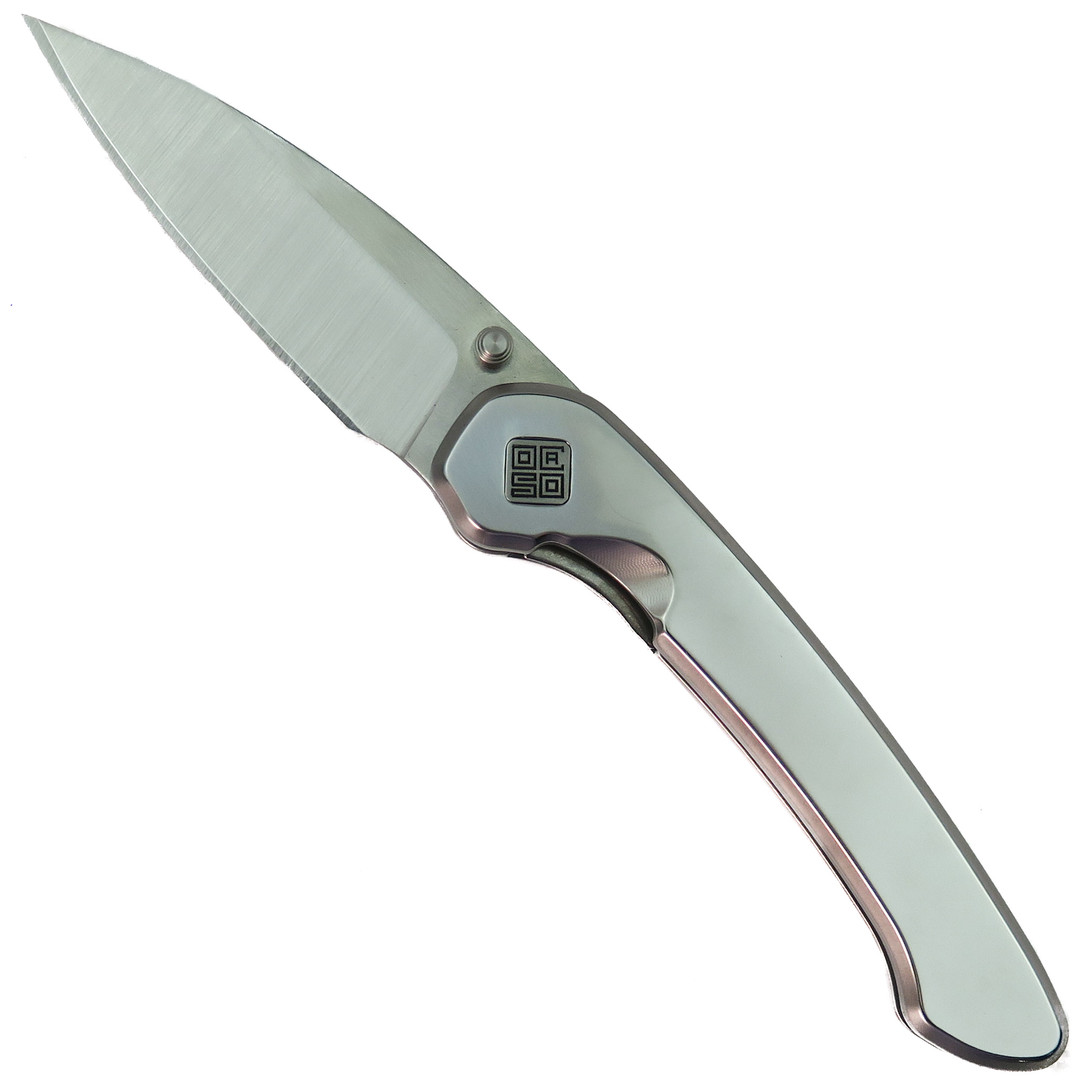 Ocaso Knives Seaton Large Silver Stainless Steel Liner Lock Knife 