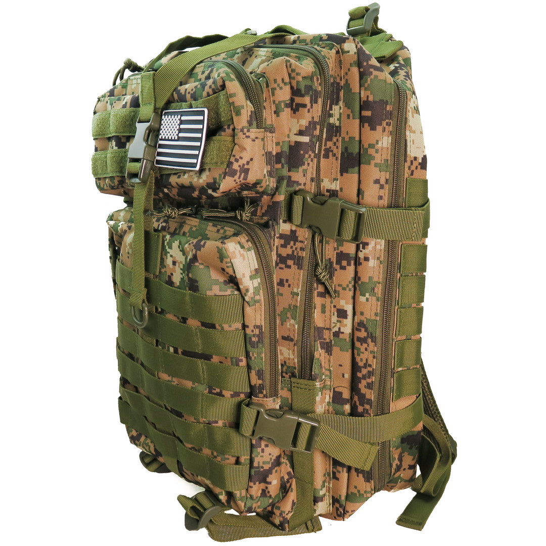 SurvivalGrid 40L Backpack, DigiCamo, Side View
