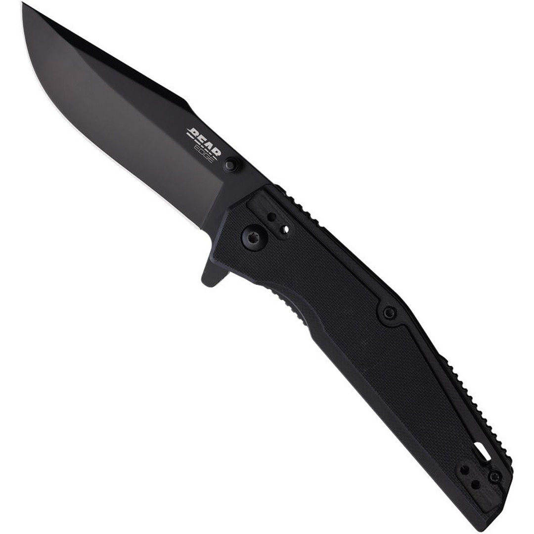 Bear Edge Sideliner Assisted Knife, Black Clip Point Blade