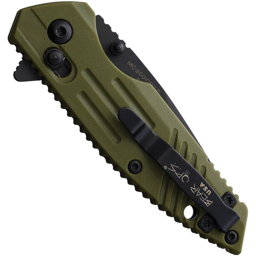 Bear Ops Mini Rancor IX Green Zytel Flipper Knife, Drop Point