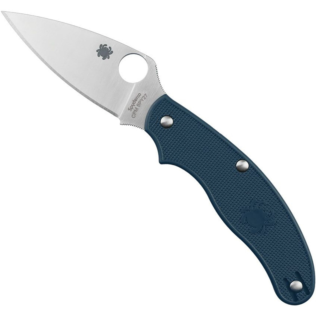 Spyderco UK Penknife Folding Knife, Cobalt Blue Handle