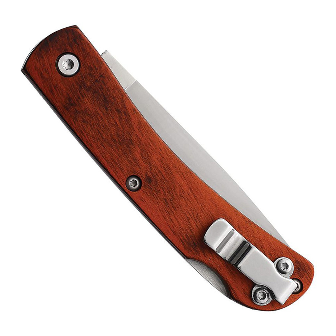 Bear & Son 237LR Small Farmhand Rosewood Lockback Knife, Clip View