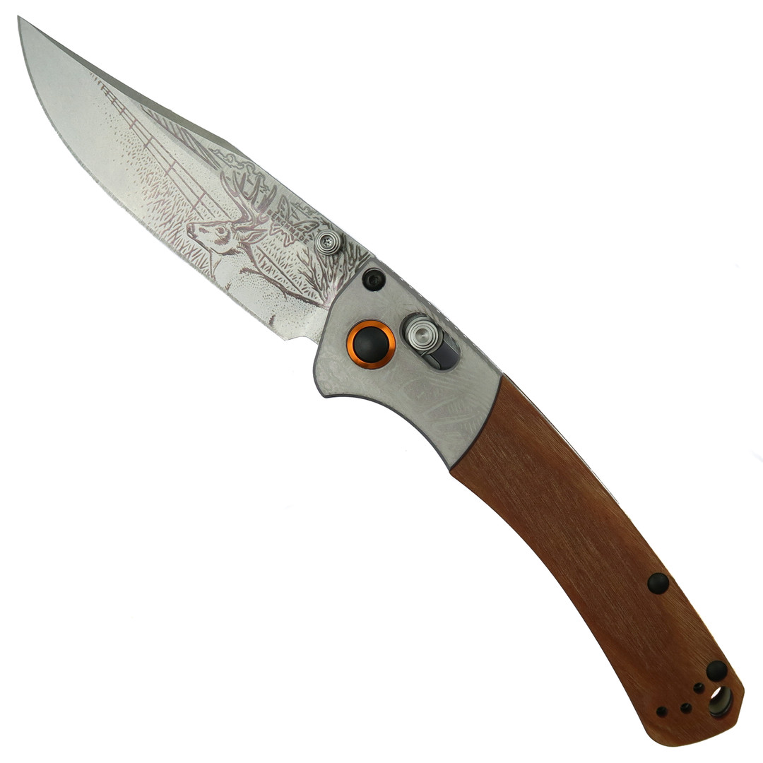 Benchmade Limited Edition Artist Series Whitetail Deer Mini Crooked River Folder Knife