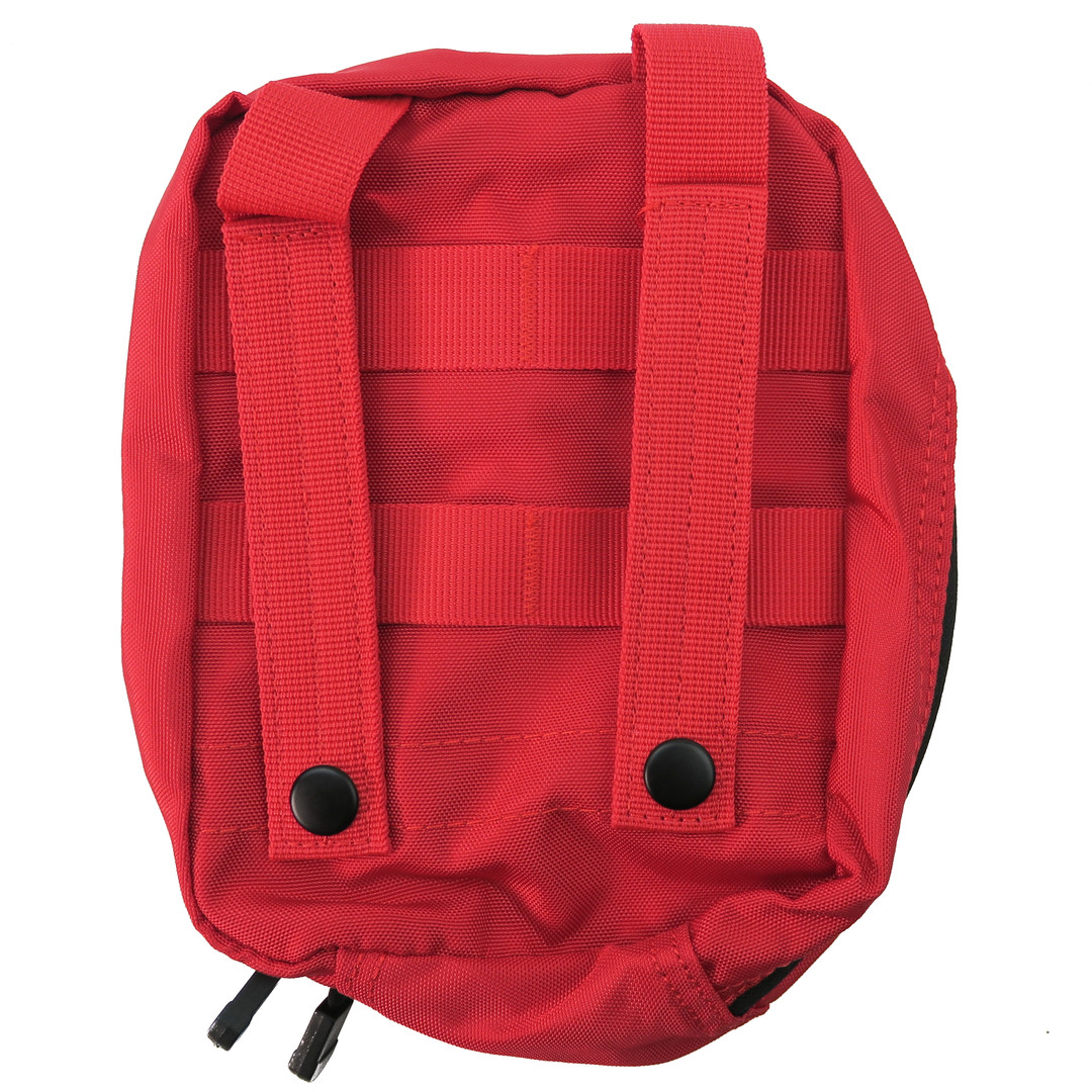 SurvivalGrid First Aid Survival Kit MOLLE Bag, Red, Back View