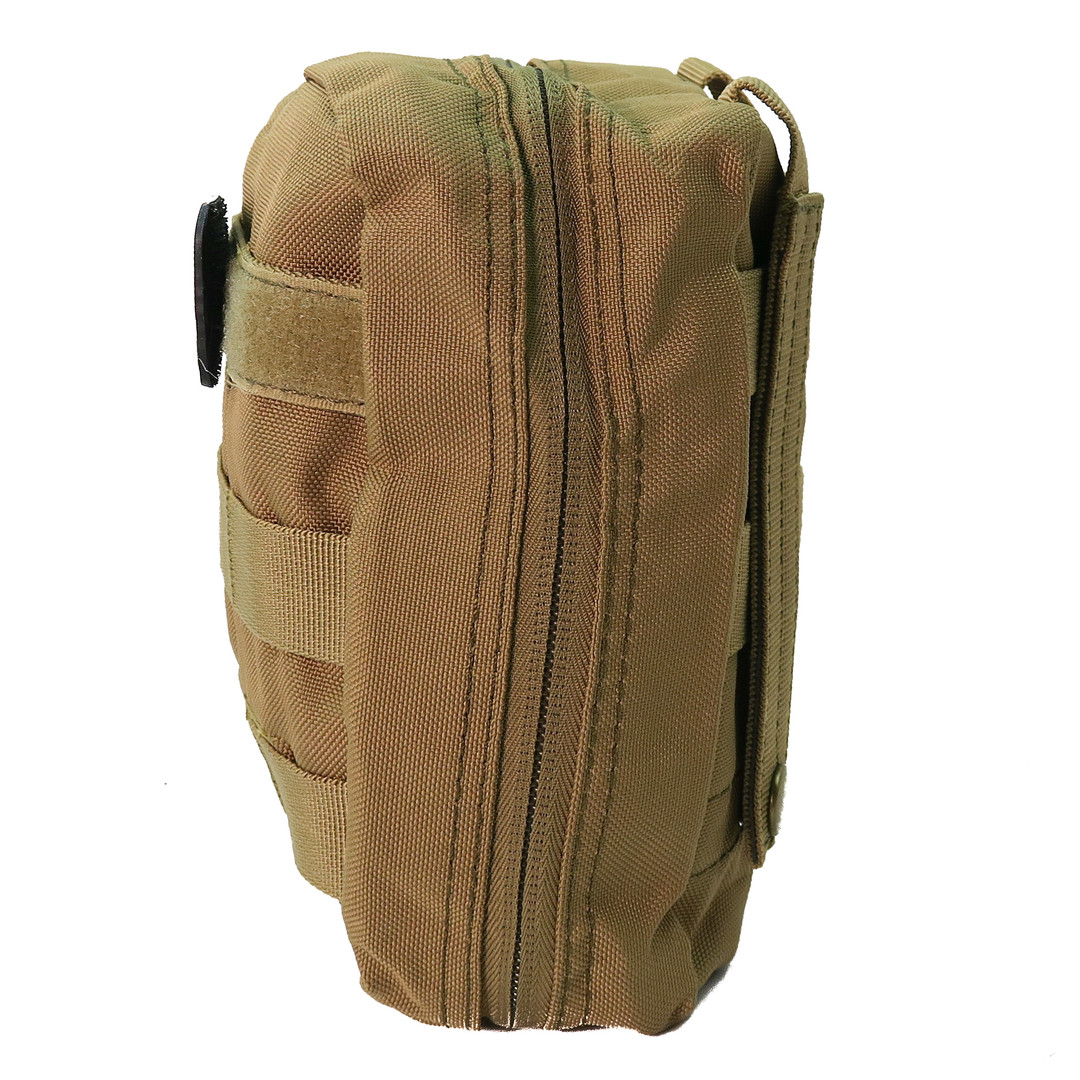 SurvivalGrid First Aid Survival MOLLE Bag, Desert Tan, Side View