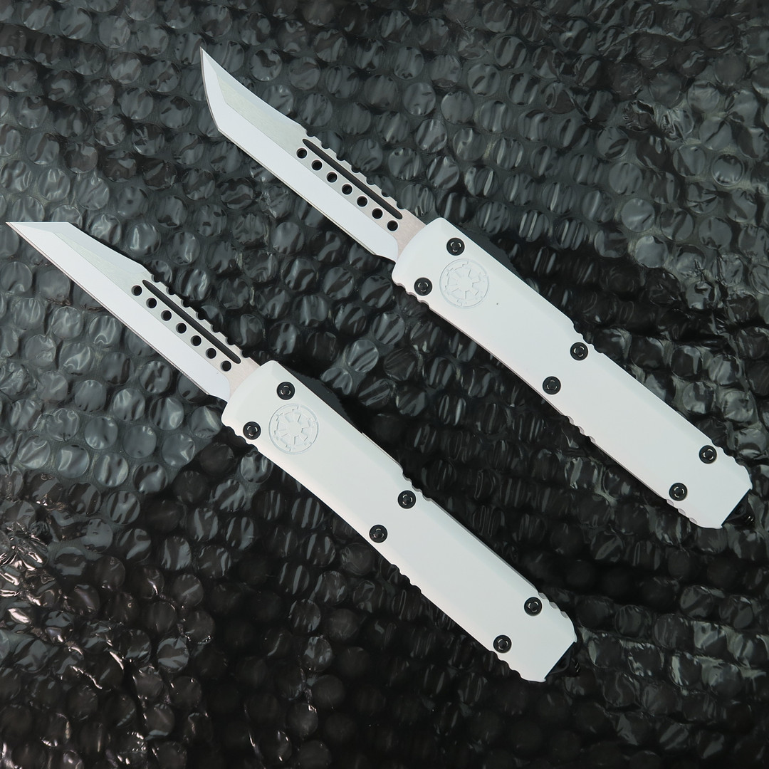 Microtech Signature Series Storm Trooper Ultratech Set, Warhound and Hellhound, Black Background