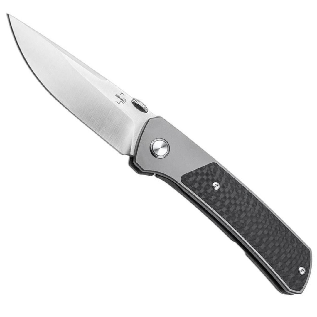 Boker Plus Conductor Folder Knife, Satin S35VN Drop Point Blade