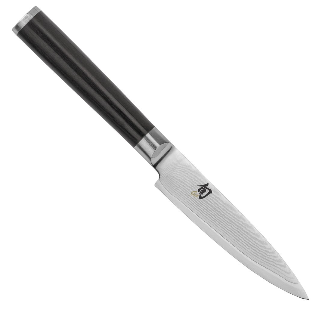 Shun DM0716 Classic Paring Knife 4" Blade, Pakkawood Handle 