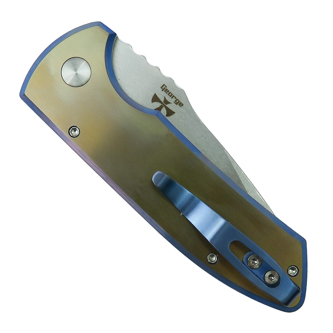 Pro-Tech Titanium 2023 SBR Custom 006 Auto Knife, S35VN Blade, Clip View